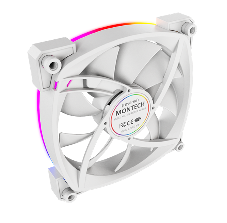 Montech RX120 PWM White  - reverse fan Montech