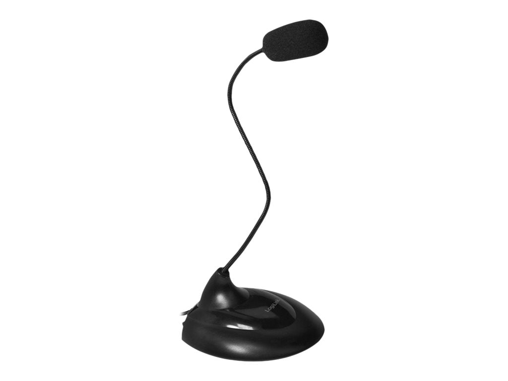LogiLink Multimedia Microphone Stand Foot and Flexible Neck Mikrofon Kabling -58dB Omni-directional Sort
