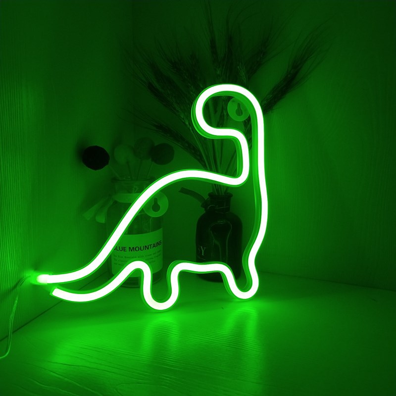 Dino Neon LED Lampe Grøn