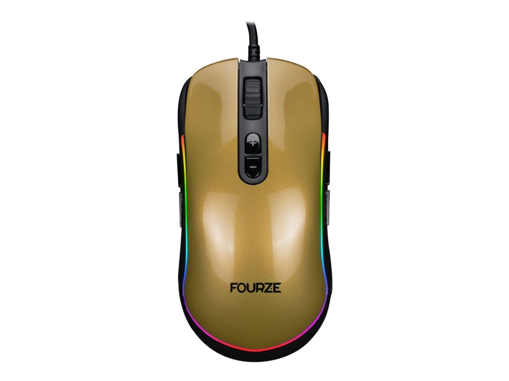 Fourze GM700 Gaming Mouse Sort/Guld