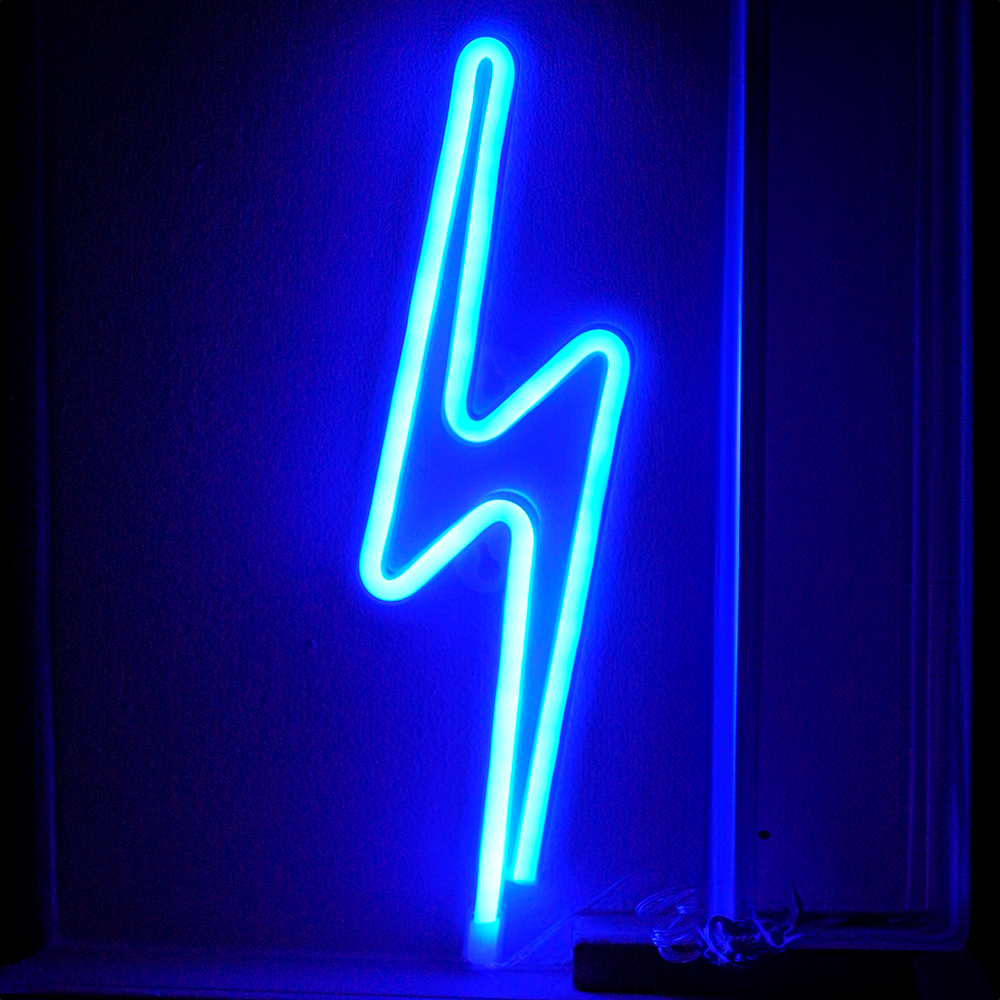 Lightning Bolt LED Lampe Blå
