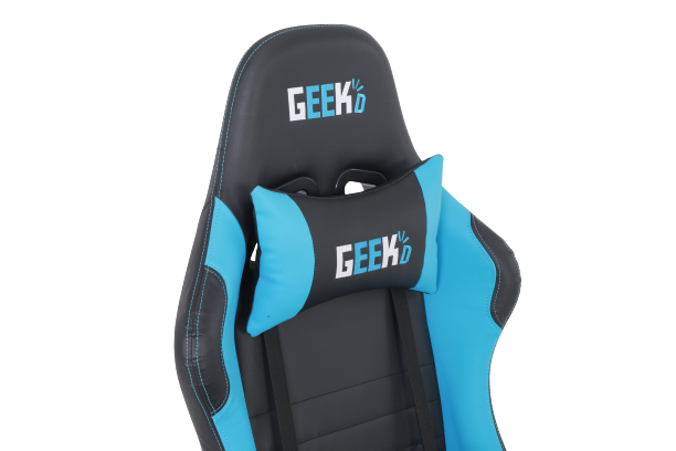 Geekd Vulcan Gamerstol Sort/Blå - Top PU Læder - Op til 120 KG Geekd