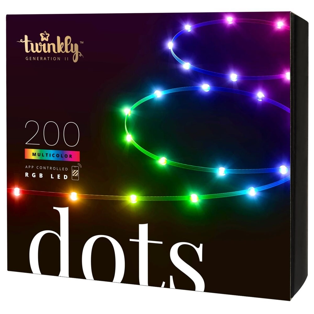 Twinkly Dots 200L RGB LED strip med sort ledning 10 meter Twinkly