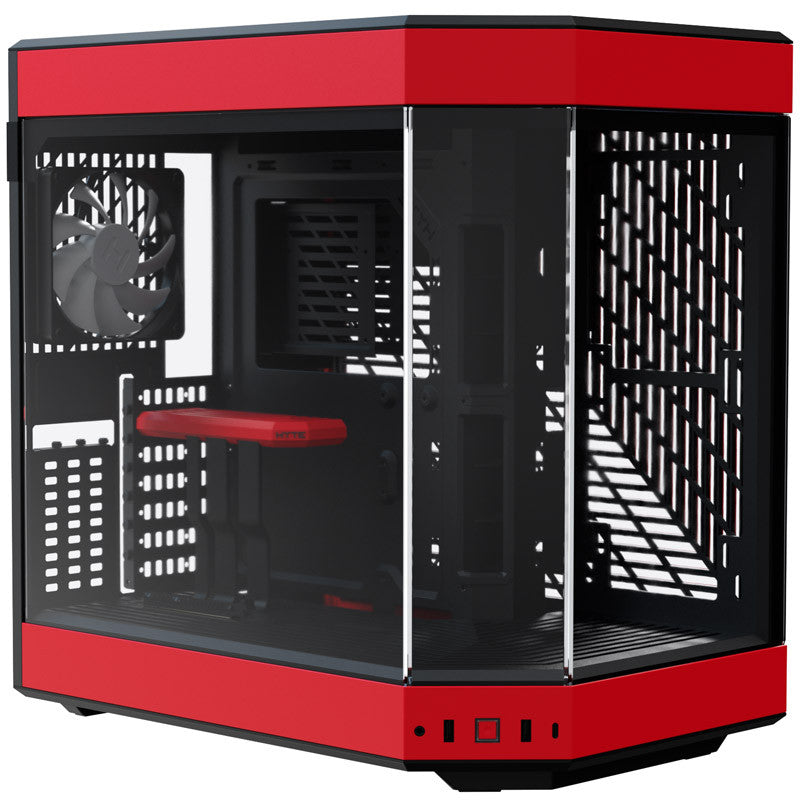 Hyte Y60 Midi Tower - Black/Red, PCI-e 4.0, Panoramic Glass View HYTE