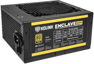 Kolink Enclave Strømforsyning - 500 Watt - 120 mm - 80 Plus Gold certified