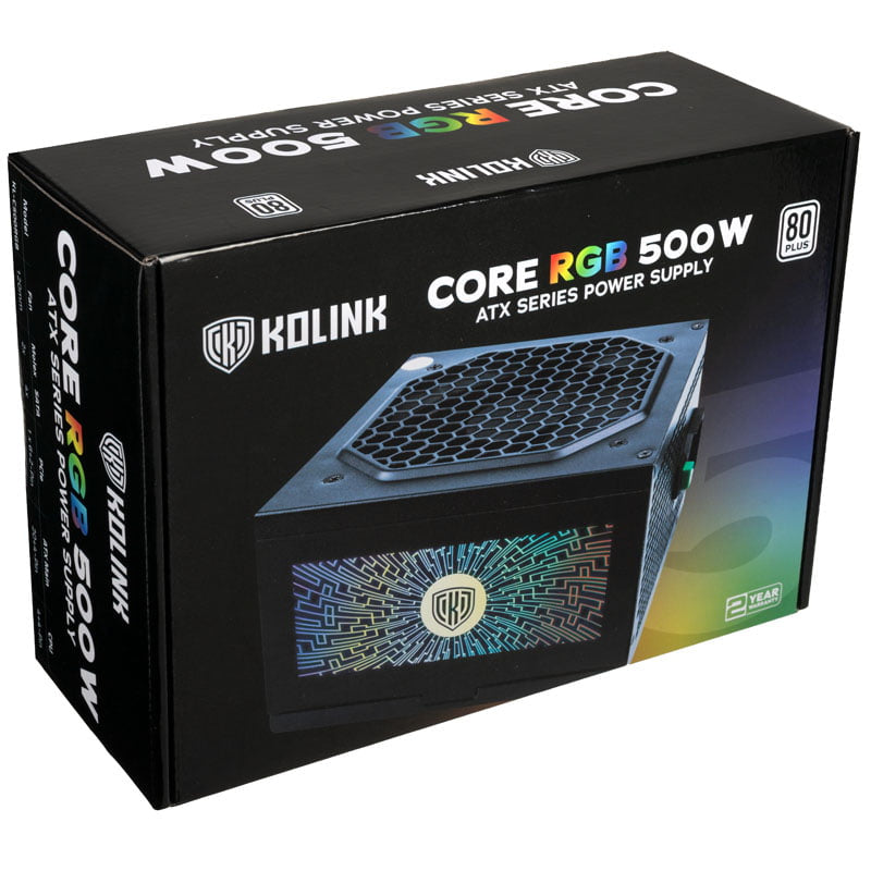 Kolink Core RGB 500W Power Supply 80 Plus Certified Kolink