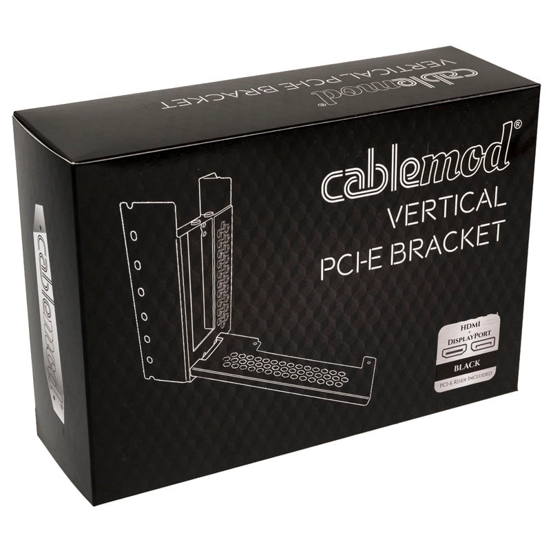 CableMod Vertical PCI-e Bracket - HDMI + DisplayPort - BLACK CableMod