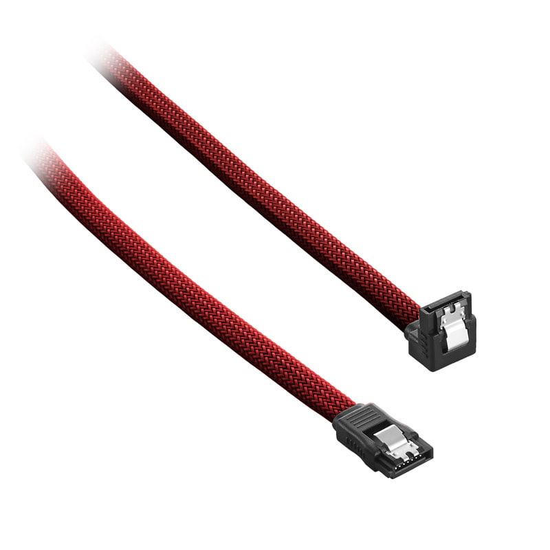 CableMod ModMesh Right Angle SATA 3 Cable 30cm - blood red - Geekd Gamernes valg
